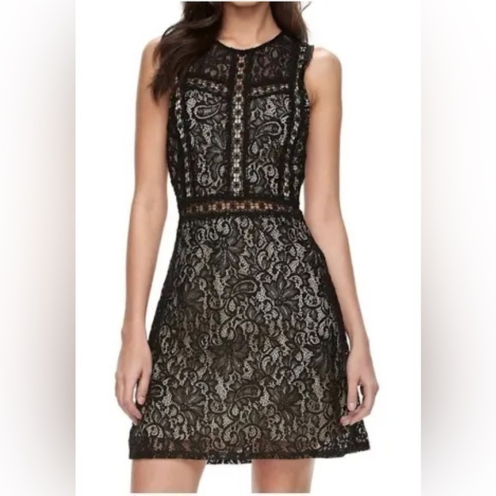 Black lace Mini Cocktail Party Wedding Dress size small